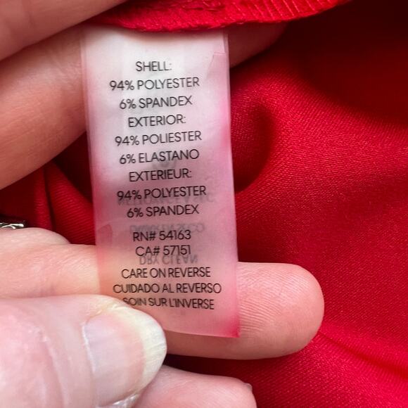 Calvin Klein Christmas Red Flutter Sleeve Sheath Dress 6 - Picture 8 of 10